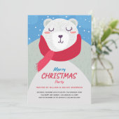 Schattigee Winter Polar Beer Kerstfeest Kaart (Staand voorkant)