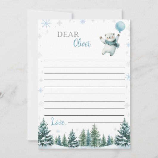 Schattigee Winter Polar Beer Verjaardag Tijd Capsu Bedankkaart (Voorkant)