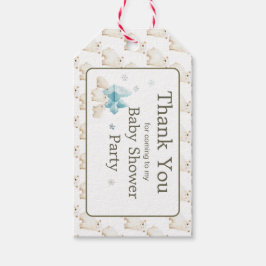 Schattigee winter Polar Beren Baby shower Cadeaulabel