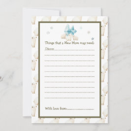 Schattigee winter Polar Beren Baby shower Kaart