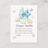 Schattigee Winter Polar Beren Baby shower Luier Ra Informatiekaartje (Voorkant)
