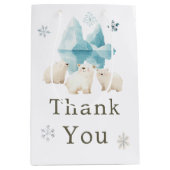 Schattigee winter Polar Beren Baby shower Medium Cadeauzakje (Voorkant)