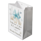 Schattigee winter Polar Beren Baby shower Medium Cadeauzakje (Achterkant Gekanteld)