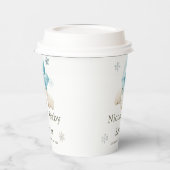 Schattigee winter Polar Beren Baby shower Papieren Bekers (Links)