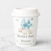 Schattigee winter Polar Beren Baby shower Papieren Bekers (Achterkant)