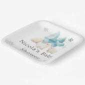 Schattigee winter Polar Beren Baby shower Papieren Bordje (Gebogen)