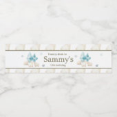 Schattigee Winter Polar Beren Verjaardagsfeest Waterfles Etiket (Enkel label)