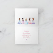 Schattigee Winter Princess Royal Verjaardag Meisje Bedankkaart (Binnen)