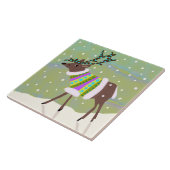 Schattigee Winter Rendier Keramische Keuken Tegel Tegeltje (Zijkant)