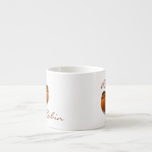 Schattigee Winter Robin Bird Kerst Espresso Cup Espresso Kop (Voorkant)