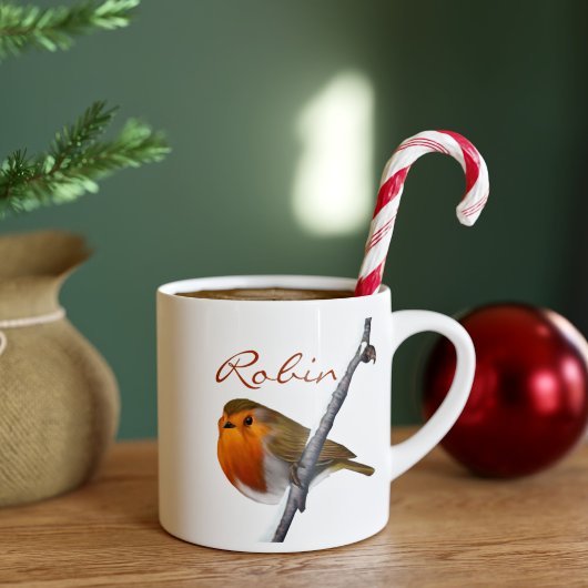 Schattigee Winter Robin Bird Kerst Espresso Cup Kop