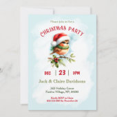 Schattigee Winter Robin Bird Santa Hat Kerstfeest Kaart (Voorkant)