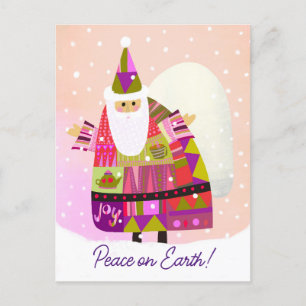 Schattigee Winter Santa Peace op Aarde Vakantie Br Briefkaart
