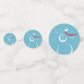 Schattigee Winter Sneeuwman Laat Het Sneeuwcyaan e Confetti (Voorkanten)