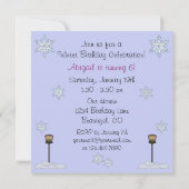 Schattigee Winter Sneeuwman Verjaardagsuitnodiging Kaart (Achterkant)