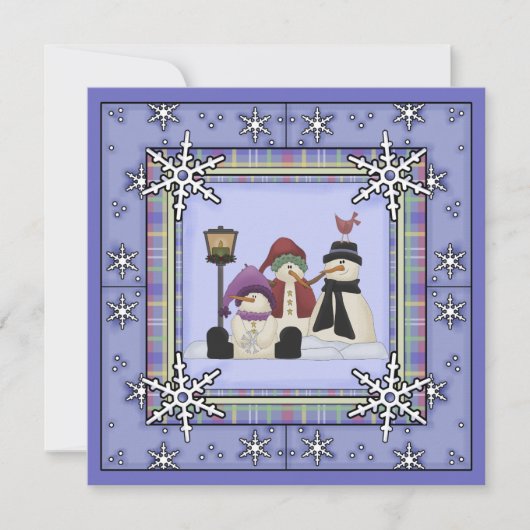 Schattigee Winter Sneeuwman Verjaardagsuitnodiging Kaart (Voorkant)