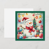 Schattigee Winter Sneeuwman Vrolijk Kerstfeest Nie Feestdagenkaart (Voorkant / Achterkant)