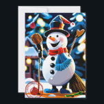 Schattigee Winter Sneeuwman Vrolijk Kerstfeest Nie Feestdagenkaart<br><div class="desc">Snowman</div>