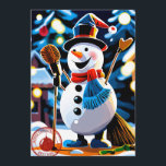 Schattigee Winter Sneeuwman Vrolijk Kerstfeest Nie Feestdagenkaart<br><div class="desc">Snowman</div>