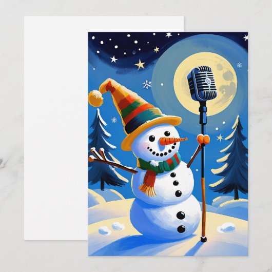 Schattigee Winter Sneeuwman Vrolijk Kerstfeest Nie Feestdagenkaart (Voorkant / Achterkant)