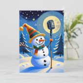 Schattigee Winter Sneeuwman Vrolijk Kerstfeest Nie Feestdagenkaart (Staand voorkant)