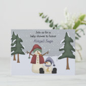 Schattigee Winter Snowman Boys Baby shower Kaart (Staand voorkant)