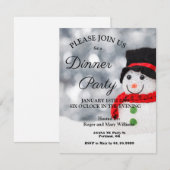 Schattigee Winter Snowman Dinner Party Uitnodiging (Voorkant / Achterkant)