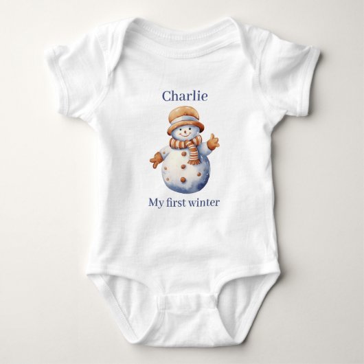 Schattigee Winter Snowman Kerst T-shirt (Voorkant)