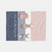 Schattigee winter thema pastel kleur hert aangepas fleece deken (Voorkant (Horizontaal))