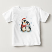 Schattigee winter thema pinguïn familie kerst (Voorkant)