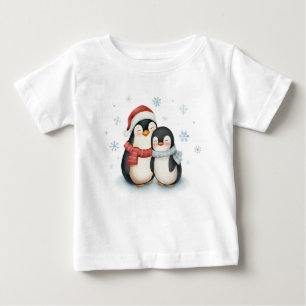 Schattigee winter thema pinguïn familie kerst