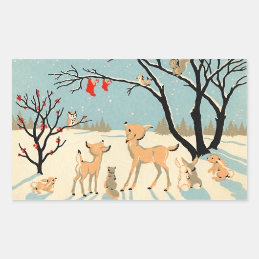 Schattigee Winter Vrienden Stickers (Voorkant)