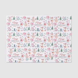 Schattigee Winter Waterverf Vrolijk Kerstfeest Tissuepapier