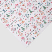 Schattigee Winter Waterverf Vrolijk Kerstfeest Tissuepapier (Detail)