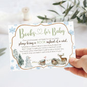 Schattigee Winter Woodland Animals Snowflake Baby  Informatiekaartje