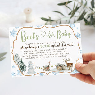 Schattigee Winter Woodland Animals Snowflake Baby  Informatiekaartje