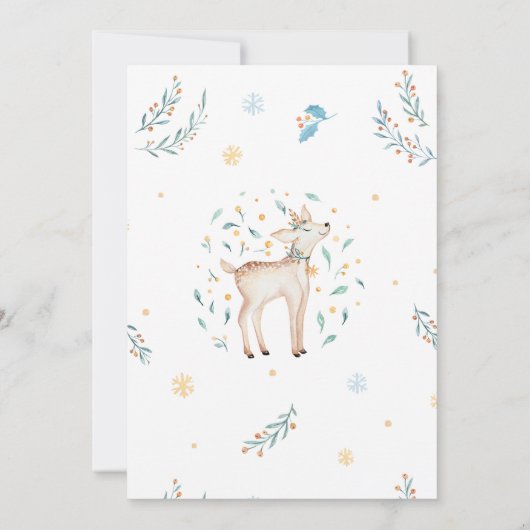 Schattigee Winter Woodland Baby shower Uitnodiging (Achterkant)