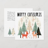 Schattigee Winter Woodland Familie Kerst Kaart (Voorkant / Achterkant)