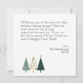 Schattigee Winter Woodland Familie Kerst Kaart (Achterkant)