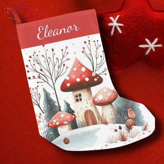 Schattigee Winter Woodland gepersonaliseerd Kleine Kerstsok