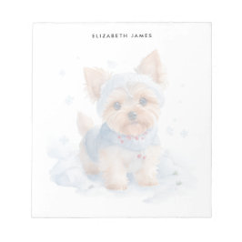 Schattigee winter Yorkshire Terrier Dog gepersonal Notitieblok