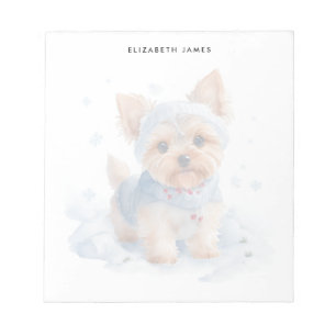 Schattigee winter Yorkshire Terrier Dog gepersonal Notitieblok