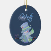 Schattigee winterblues keramisch ornament (Rechts)