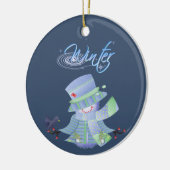 Schattigee winterblues keramisch ornament (Links)