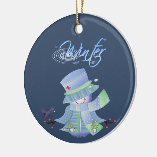 Schattigee winterblues keramisch ornament (Links)