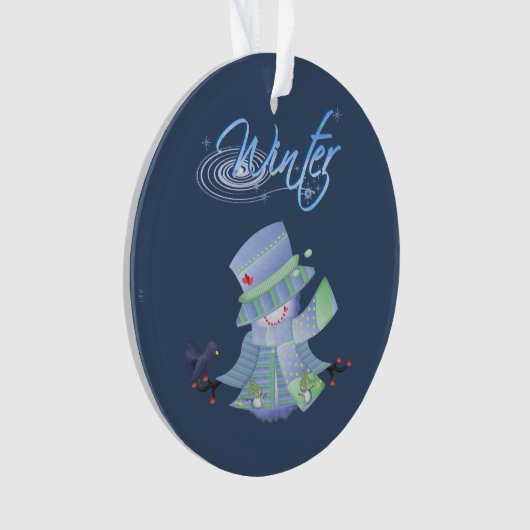 Schattigee winterblues ornament (voorkant)