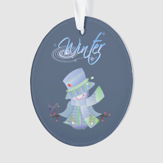 Schattigee winterblues ornament (voorkant)