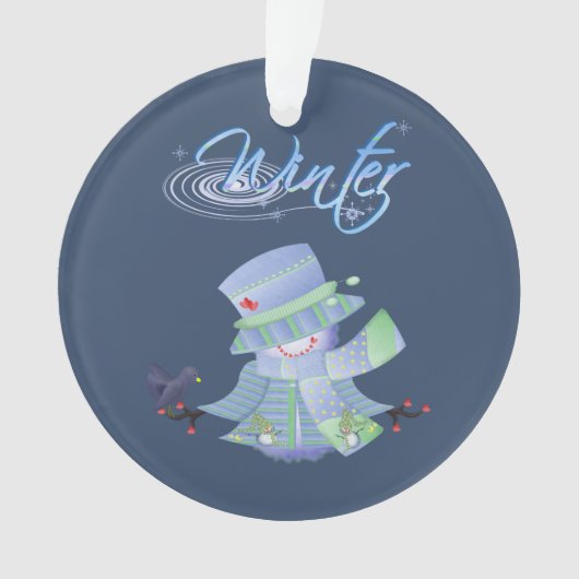 Schattigee winterblues ornament (voorkant)