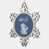 Schattigee winterblues tin sneeuwvlok ornament (Rechts)