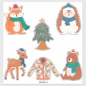 Schattigee winterdieren (6 Stickers per vel) (Vel)